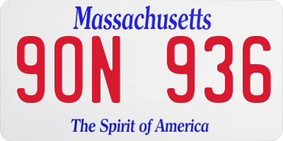 MA license plate 9ON936