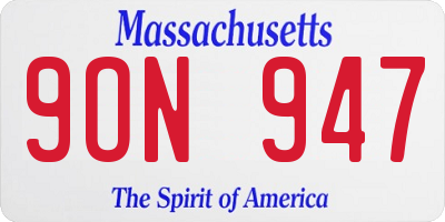 MA license plate 9ON947