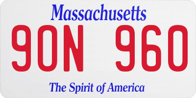 MA license plate 9ON960