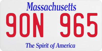 MA license plate 9ON965