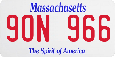 MA license plate 9ON966