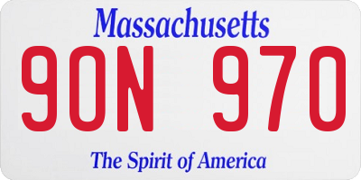 MA license plate 9ON970