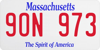 MA license plate 9ON973