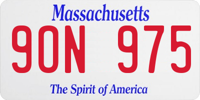 MA license plate 9ON975