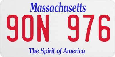MA license plate 9ON976
