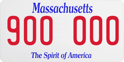 MA license plate 9OO000