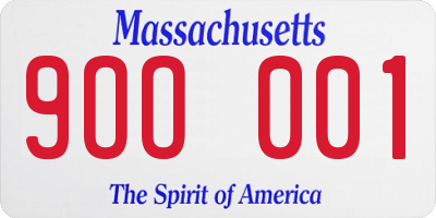 MA license plate 9OO001
