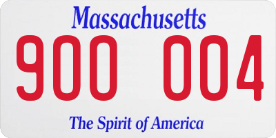 MA license plate 9OO004
