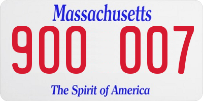 MA license plate 9OO007