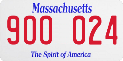 MA license plate 9OO024