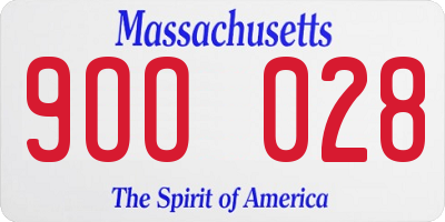 MA license plate 9OO028