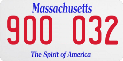 MA license plate 9OO032