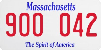 MA license plate 9OO042