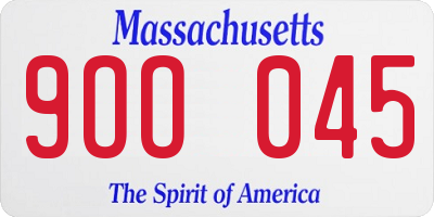 MA license plate 9OO045