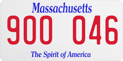MA license plate 9OO046