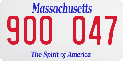 MA license plate 9OO047