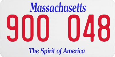 MA license plate 9OO048