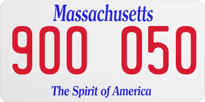 MA license plate 9OO050