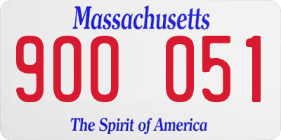 MA license plate 9OO051