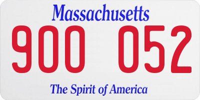 MA license plate 9OO052