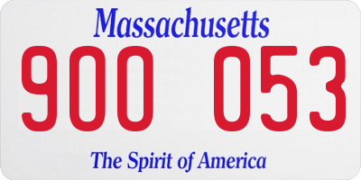 MA license plate 9OO053