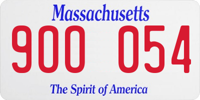MA license plate 9OO054
