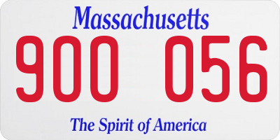 MA license plate 9OO056