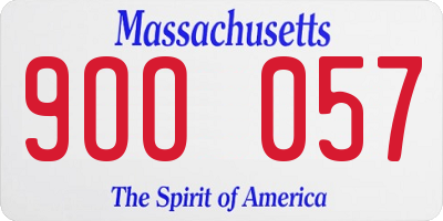 MA license plate 9OO057