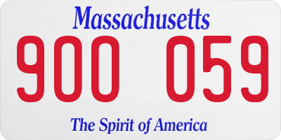 MA license plate 9OO059