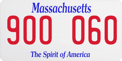 MA license plate 9OO060