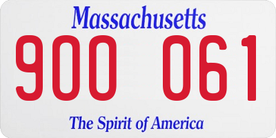 MA license plate 9OO061