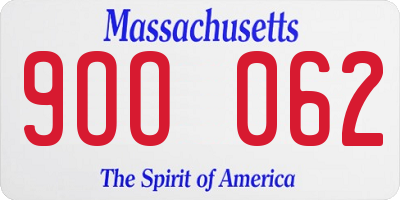 MA license plate 9OO062