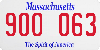 MA license plate 9OO063