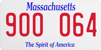 MA license plate 9OO064
