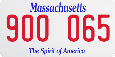 MA license plate 9OO065