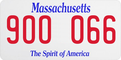 MA license plate 9OO066
