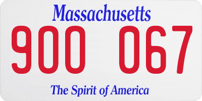 MA license plate 9OO067