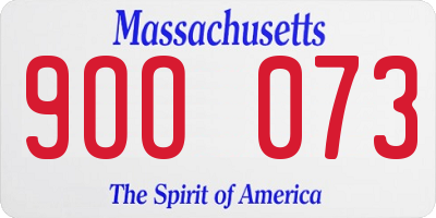 MA license plate 9OO073