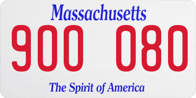 MA license plate 9OO080