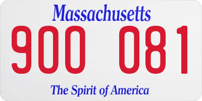 MA license plate 9OO081