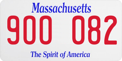 MA license plate 9OO082