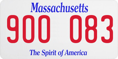 MA license plate 9OO083