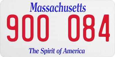 MA license plate 9OO084