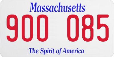 MA license plate 9OO085