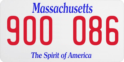 MA license plate 9OO086