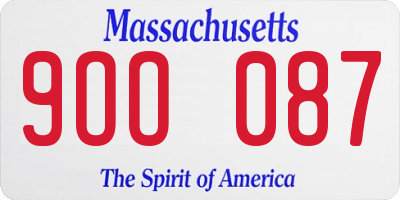 MA license plate 9OO087