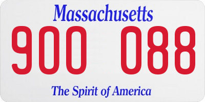 MA license plate 9OO088