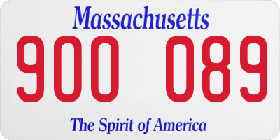 MA license plate 9OO089