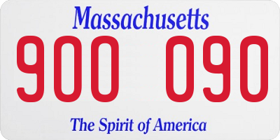 MA license plate 9OO090