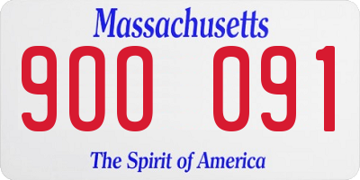 MA license plate 9OO091